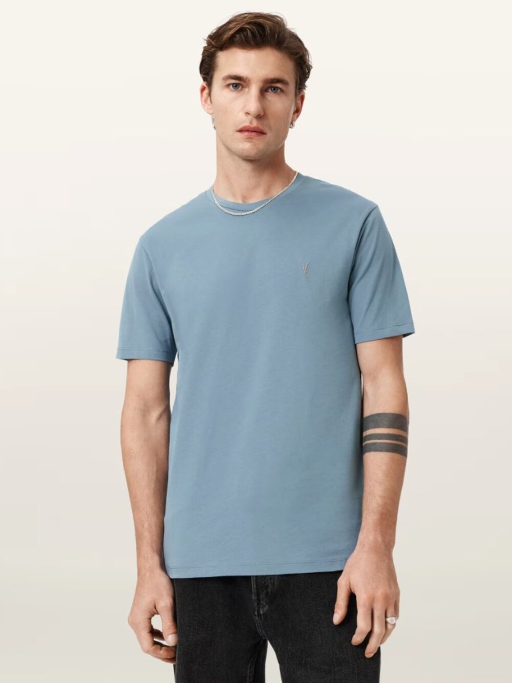 All Saints Brace Brushed Cotton Crew Neck T-Shirt